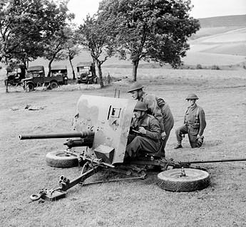 the gun on an anti tank carriage when it was realised that Continental armies were deciding to provide 'light guns firing