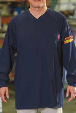 AR FR Dual Hazard Protective Workwear Henley Moisture-Wicking Performance Cotton 70E NFPA 2112 NFPA Our Veratti FR AR Henley is certified for dual hazard protection by utilizing a performance fabric