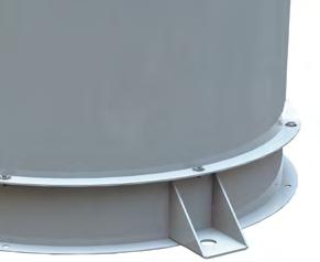 The inlet bell is a torosoidal shape to provide a smooth entrance to the fan. Inlet bells are flanged, drilled, and bolted to the fan s flanged inlet.