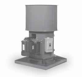 Upblast Style Power Roof Ventilator Fitted with a discharge cap, curb cap, and a weather cover, the TCVA AXIFAN makes an ideal upblast style power roof ventilator.