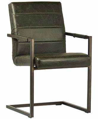 VITAN OCCASSIONAL CHAIR Black aged oak construction - Bi cast leather upholstery