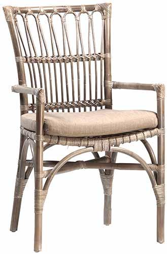 37 DOV230 PRIMAR CHAIR Bamboo pole frame Grey toned rattan with