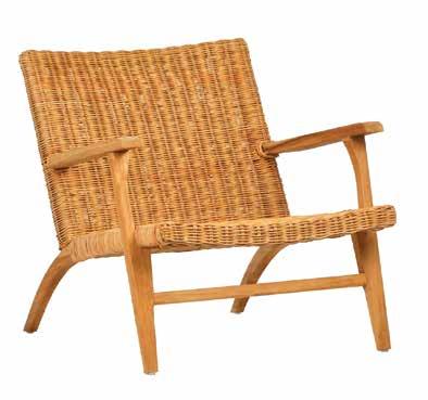 CHAIR Teak unfinished - Woven seat and backrest