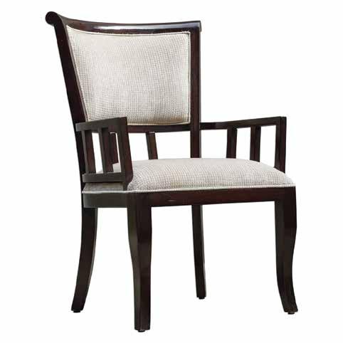 - White linen upholstery Seat height 17"; arm