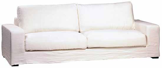 EDWIN SOFA Hardwood frame - Upholstered in linen, white color