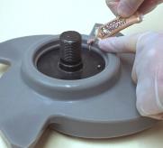 Fit the seal inside the impeller ensuring that the slot/hole at the back of the inboard spacer (24) (see