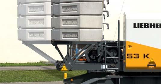 Tower sections on truck Easy to transport on a truck due to its ideal packing