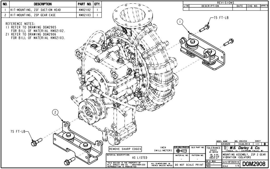 Reference drawing DGM2908 for the KM02102 and