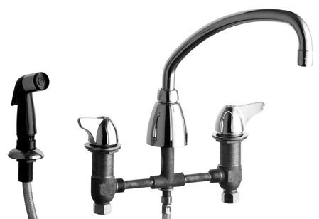 faucet with adjustable supply arms Choose from 6, 8, 9, 12 and 15 one-piece swing spouts. Adjustable supply arms from 4 to 8⅜ center x center. 1/2 female union nut inlets. Softflo 2.2 gpm aerator.