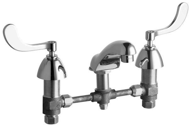7156 Section G Chicago Faucets for Widespread Connections Manually Operated Faucets, 8 and 12 widespread connections Great, long-lasting faucets for 8 and 12 center x center supply connections for
