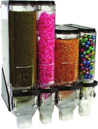 Glare free lable holder for food product & pricing information GRAVITY DISPENSERS for