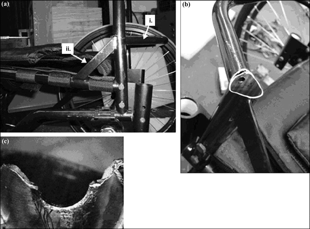 1263 LIU et al. Evaluation of ultralight manual wheelchairs Figure 11. Structure nearby fracture site of Invacare Top End wheelchairs.