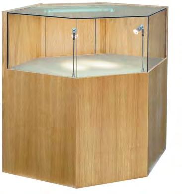 COUNTERS JC12/5 Size 1200 w x d x 1000mm h Lockable glass display area with fluorescent light and removable display pad.