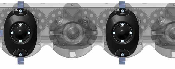 The gearbox, with gears in an oil bath, is made from spheroidal graphite cast iron to ensure maximum resistance to stress both during work and transfer.