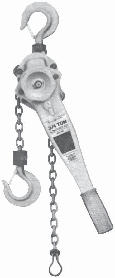 OPERATING, MAINTENANCE & PARTS MANUAL MANUALLY LEVER OPERATED CHAIN HOIST SERIES 637 Rated Loads: 3/4, 1-1/2, 3, 6 tons (750, 1500, 3000 and 6000kg.