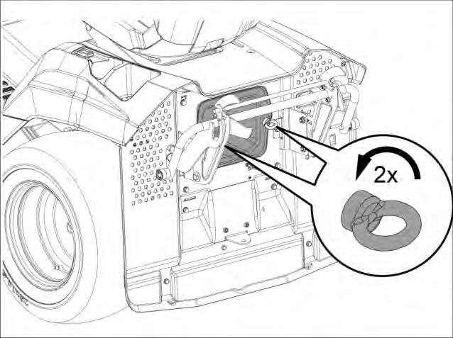 Lightly swing back the bonnet, and pull down in driving direction left of the bonnet suspension. Assemble in the reverse sequence. 4.