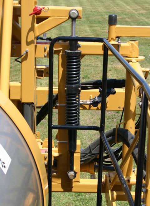 Before installing the linear damper, the factory springs and dampers must be removed from the sprayer.