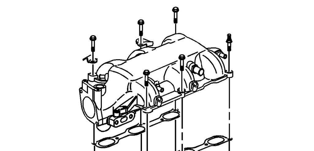 1. Install the upper intake manifold gaskets. 2. Install the upper intake manifold. Notice: Use the correct fastener in the correct location.