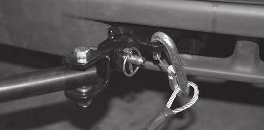 locked. If any excessive movement or loose fasteners, the tow bar will need to be serviced before towing.