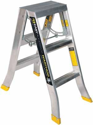 rigidity Smooth automatic locking device simply locks when ladder is opened Non-clogging hinge - opens up to allow debris to