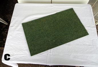 needed. C - A green carpet tile, to simulate grass.