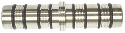 For 1" Nylobraid poly tubing installations, use two P/N 6240-0009 3/4" NPT-M barbed connectors.