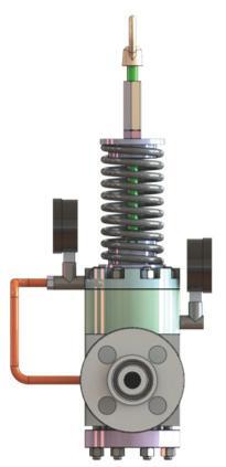 The Differential Pressure Regulating Valve installed in a flow pipe, the medium flows through the valve in the direction indicated by the arrow.