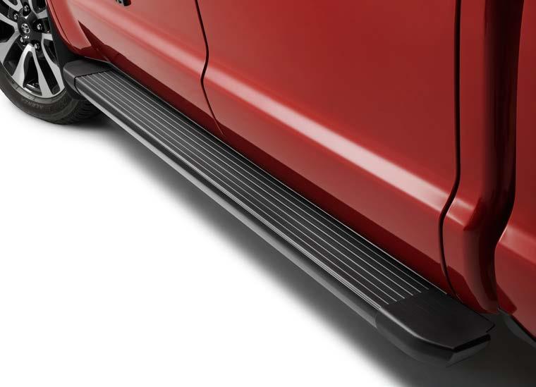 EXTERIOR CLASSIC BLACK RUNNING BOARDS These running boards help provide easier access to your Tundra, whether you're loading up after a long day at the job site or heading home from