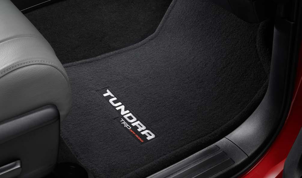 Made of durable, fade-resistant carpeting Quarter-turn fasteners on driver front floor mats and nibbed backing