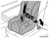 If the driver s seat position does not allow sufficient space for safe installation, install the child restraint system on the rear right seat.