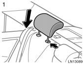 TO USE THE ANCHOR BRACKET: 1. Lower the head restraint to the lowest position. 2.