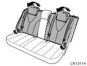 The anchorages are installed in the clearance between the seat cushion and seatback of both outside rear seats.