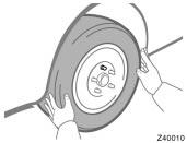 Remember you will need more ground clearance when putting on the spare tire than when removing the flat tire.
