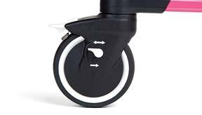 Casters/wheels djustments Figure 9a: The Swivel lock prevents the caster from swiveling. To engage the swivel lock: press button ().
