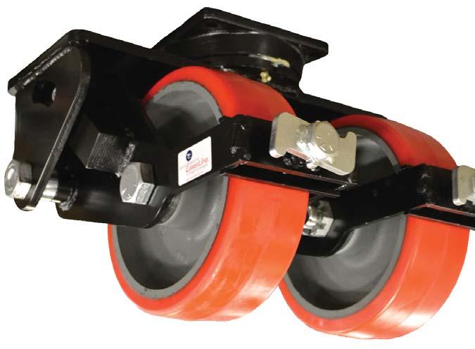 SHOCK ABSORBING 20,000 LBS WHEEL CAPACITY PART NUMBER Dia. Width Material Roller Tapered OAH Swivel Lead Straight Roller Precision Tapered Series Series Radius# 8 3.00 Polyurethane 1,700 1,700 12.