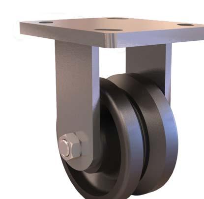 V-GROOVE WHEEL SERIES 15,000 maximum capacity LBS FEATURES V-groove caster swivel sections are hot forged from C-1045 steel.