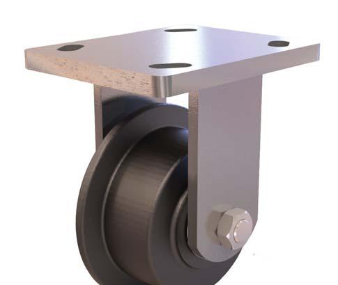 FLANGED WHEEL SERIES 10,000 maximum capacity LBS FEATURES The fl anged wheels are constructed of premium cast iron, ductile iron, or forged steel for high strength and long wear.