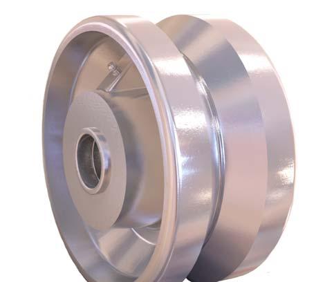 V-GROOVE WHEELS 15,000 maximum capacity LBS FEATURES Bearings: Roller, tapered, plain. Temperature: Maximum to 800 F with proper bearing and lubrication.