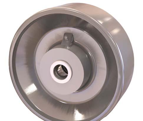 FORGED STEEL WHEELS 20,000 maximum capacity LBS FEATURES Bearings: Roller, tapered, plain, tefl on. Temperature: Maximum to 800 degrees with proper bearings and lubrication.