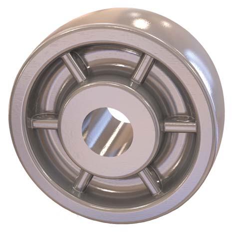 ENVIROTHANE WHEELS 1,600 maximum capacity FEATURES LBS Bearings: Precision ball or straight roller Temperature: Maximum to 230 F Hardness: 45-65 Durometer D scale Envirothane wheels feature a solid,