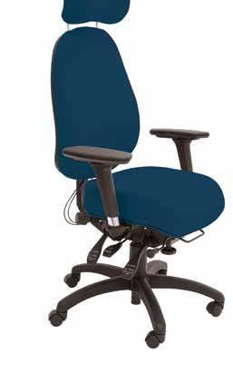 2 way adjustable headrest spynamics grande range Coccyx relief cut-out seat and back 4-way adjustable arm pads NSSD6 762.67 Shown without headrest or coccyx cut-out and FA6 arms. SD6 926.