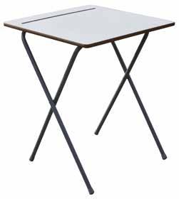 00 ZLITE Premium Folding Exam Desk 18mm MDF top Thicker gauge 22mm diameter legs Safety bar feature to assist in placing the