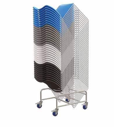 00 ZLITE High Density Stacking Chair Stacks 40 high on trolley Available colours, Black, & White Integral linking on