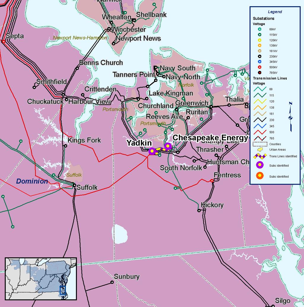 Dominion Baseline Upgrade - Upgrade Chesapeake-Yadkin Chesapeake to Yadkin 115 kv is overloaded for the loss of Chesapeake to Yadkin 230 kv with reduced