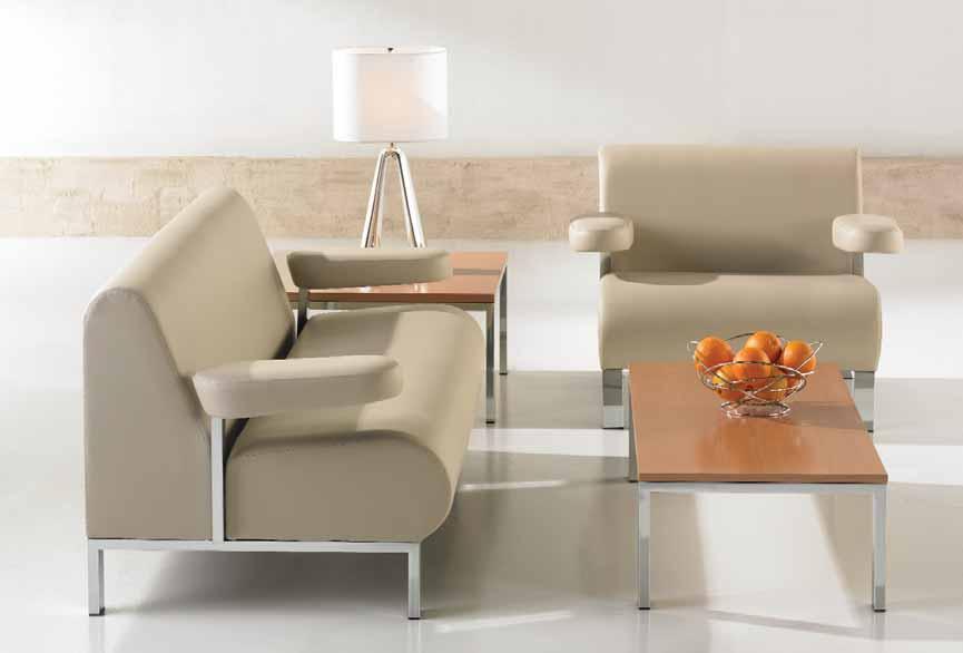 left to right: RA-6202-CH Two Seater - Arms with legs, RA-4150-BB-CH Freestanding Large End Table /