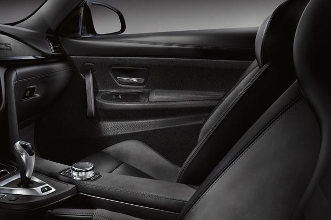 The combination of BMW Individual CSspecific extended Anthracite Alcantara and Black Merino leather seat upholstery, with Dark Grey contrast stitching create an athletic