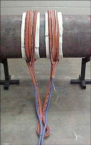 Pipe Preheat Coil Set Up Water cooled induction heating cables are often used for preheat applications.