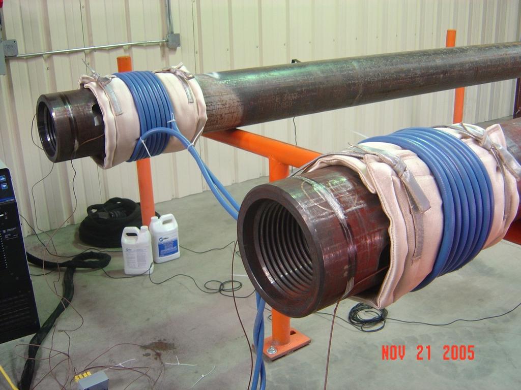 Drill Pipe Preheat 2 Zones More than one location can be heated easily with one heating cable if the part geometry is the same, and the temperature requirements are the same.