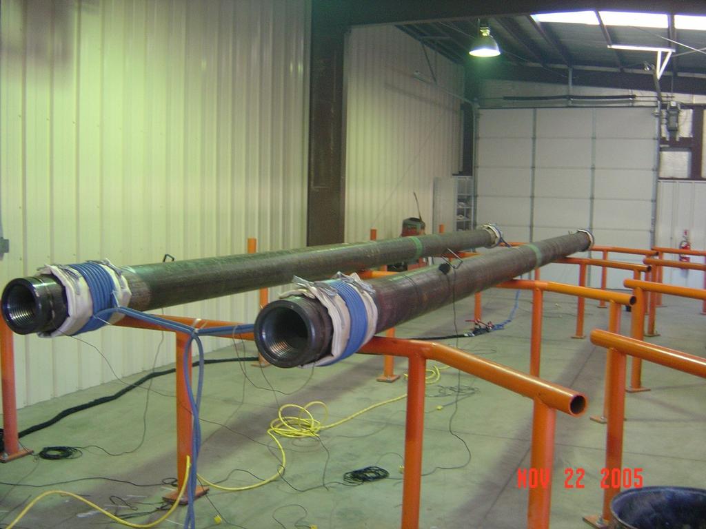 Drill Pipe PWHT 4 Locations 2 Cables This is another drill pipe application where 4 locations are being heated at the same time using two PROHEAT output cables and 2 heating