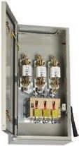 switch and fuses 100A: rated current in incoming and outgoing lines